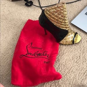 Christian Louboutin Black Gold Python Bougliona